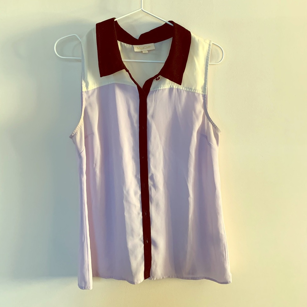 Pastel ModCloth button down sleeveless top